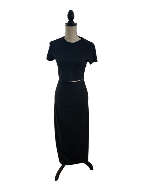 SHEIN Other - SHEIN Black Maxi Skirt with Cropped Tee Set